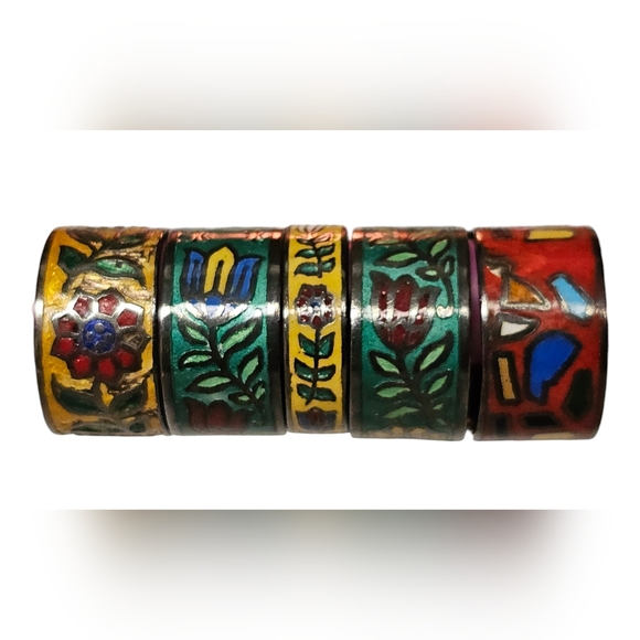 Vintage Sterling silver enamel ring size 8 - Picture 8 of 8